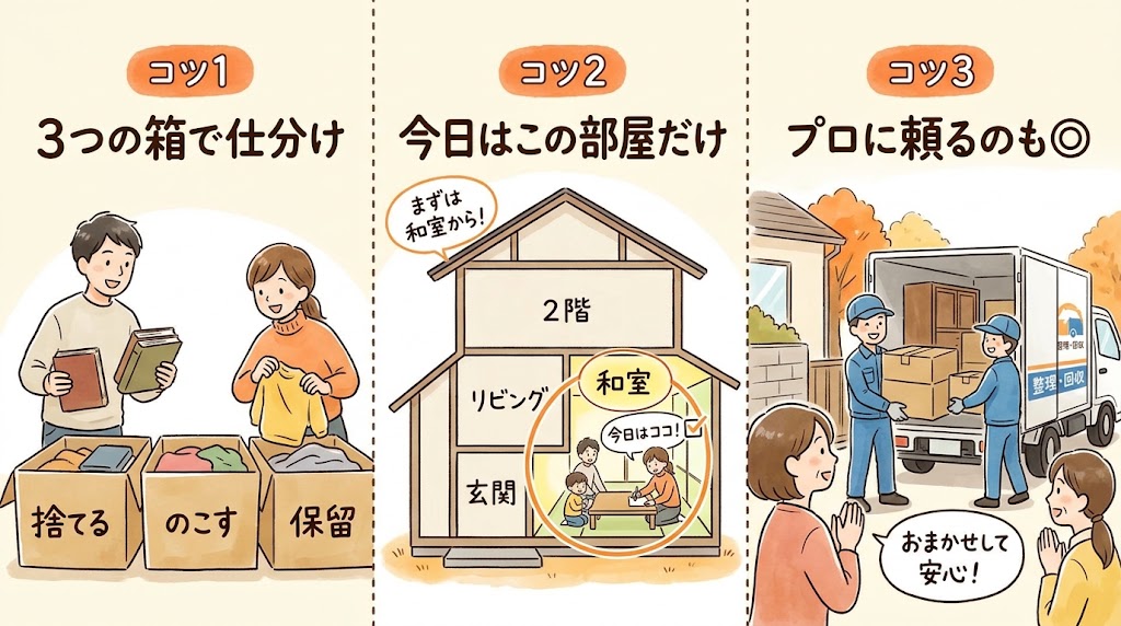 途中で挫折しない!空き家お片付けの「3つのコツ」